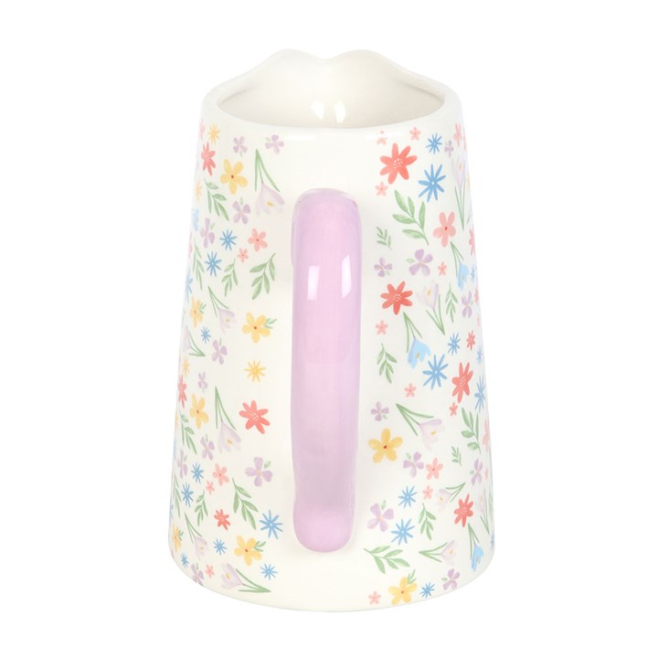 Spring Floral Print Ceramic Flower Jug - The Calm Qi