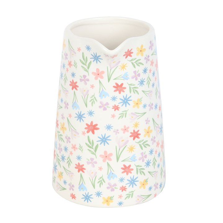Spring Floral Print Ceramic Flower Jug - The Calm Qi