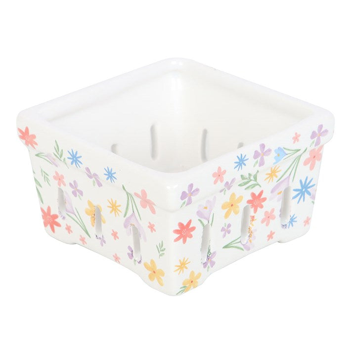 Spring Floral Print Ceramic Berry Basket - The Calm Qi