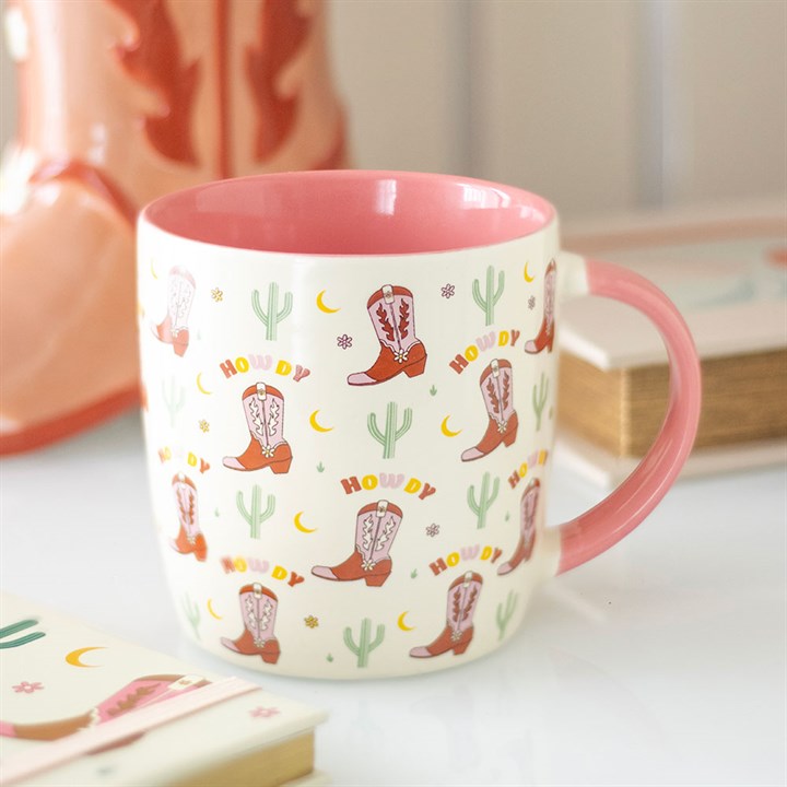 Howdy Cowboy Boot Print Mug - The Calm Qi