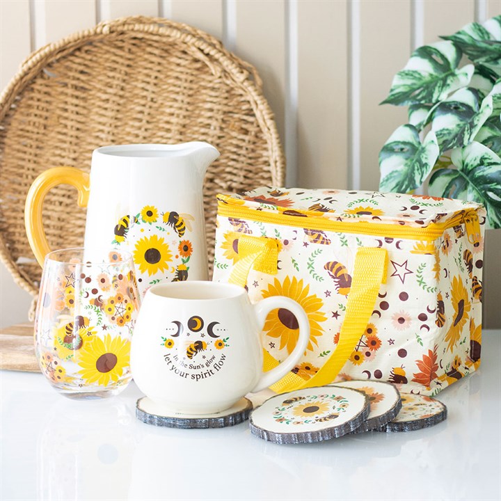 Summer Bee and Sunflower Ceramic Flower Jug - The Calm Qi