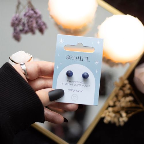Sodalite Semi Precious Crystal Earrings - The Calm Qi