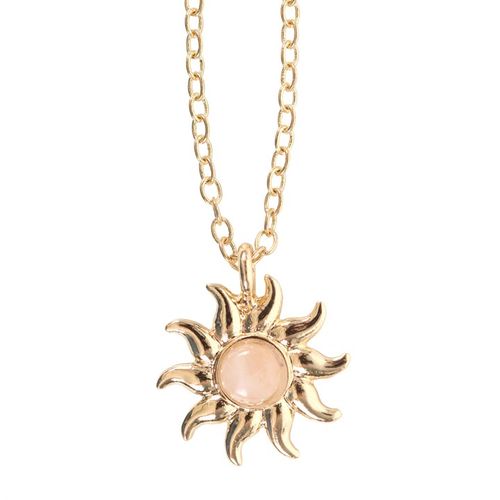 The Sun Celestial Rose Quartz Necklace Card - The Calm Qi