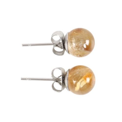 Citrine Semi Precious Crystal Earrings - The Calm Qi