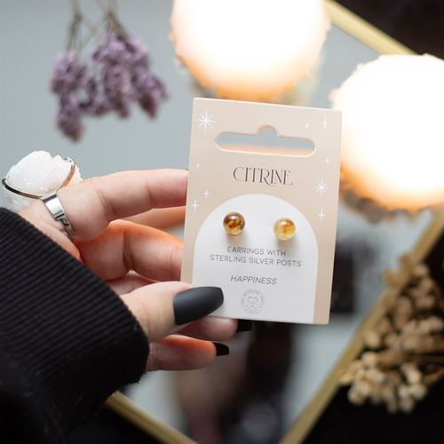 Citrine Semi Precious Crystal Earrings - The Calm Qi