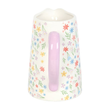 Spring Floral Print Ceramic Flower Jug - The Calm Qi