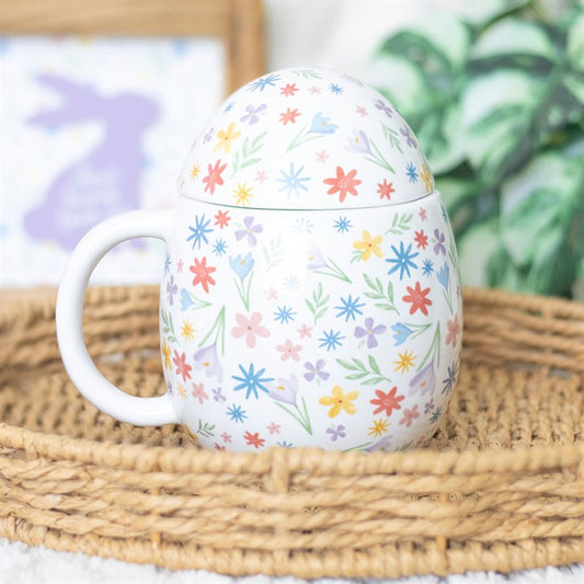 Spring Floral Print Egg Shaped Mug - The Calm Qi
