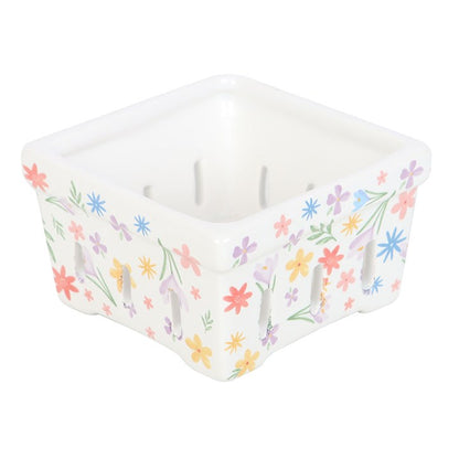Spring Floral Print Ceramic Berry Basket - The Calm Qi