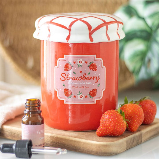 Strawberry Jam Jar Oil Burner and Wax Warmer - The Calm Qi
