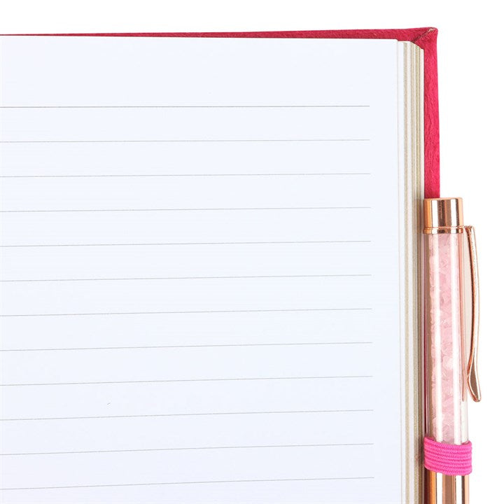 Book of Love Spells Journal with Rose Quartz Crystal Pen - The Calm Qi