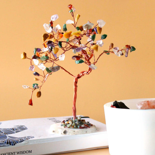 Large Gemstone Tree - Multi Stones on Natural Agate Base