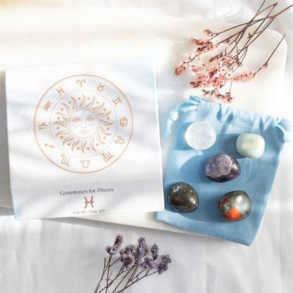 Pisces Crystal Tumblestone Set - The Calm Qi
