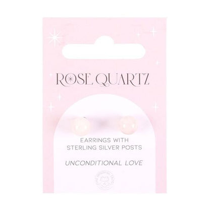 Rose Quartz Semi Precious Crystal Earrings - The Calm Qi