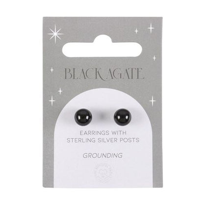 Black Agate Semi Precious Crystal Earrings - The Calm Qi