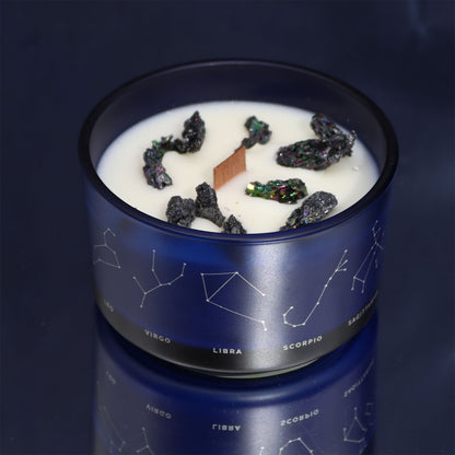 Zodiac Crystal Candle with Gemstone Bracelet - Aries - The Calm Qi